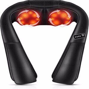 Neck and Back Massager with Heat,Electric Deep Tissue Kneading Massage Pillow